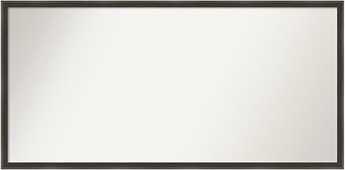 Amanti Art Espejo de baño marrón para sobre el fregadero, 21 x 43 pulgadas, espejo de tocador rectangular de madera dura, con cuña de madera dura,