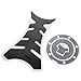 Mtsooning 2PCS Motorcycle Gas Sticker Protectors,3.94 x 1.97 x 3.94 inches Fishbone Pattern Universal Tank Pad,10.5cm Circular Carbon Fuel Tank Decal