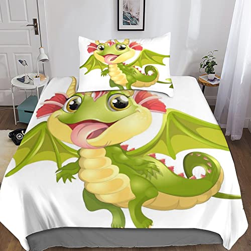 Parure de lit 3D dessin animé pour enfant - Housse de couette en microfibre 135x200cm avec taie
