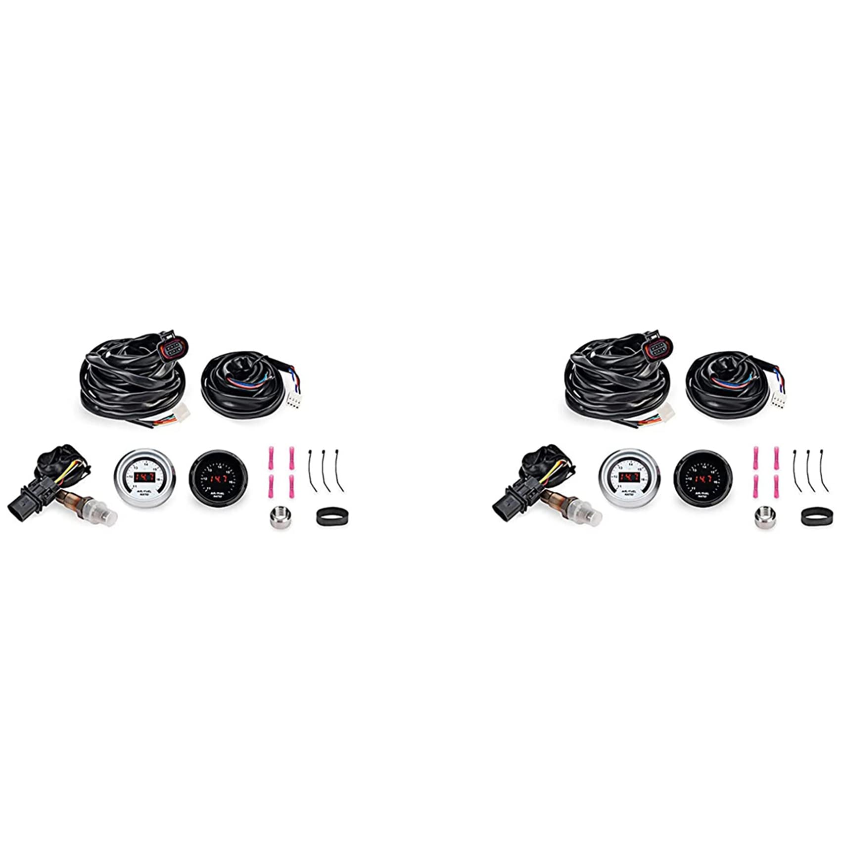 Lizzot 2 Set Racing 30-4110 AFR 52mm Wideband O2 UEGO Controller Gauge Air Fuel Ratio AFR con 4.9 Sensor de Oxígeno 0258017025