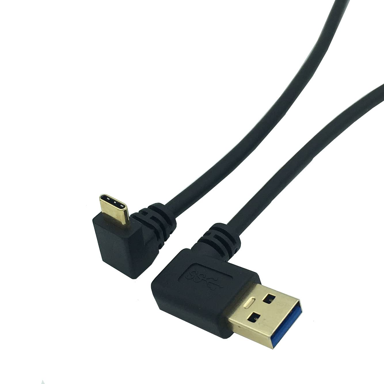 Cavo corto da USB C maschio a maschio, 20 cm, angolo destro e sinistro, 90 gradi, USB 3.1 Type-C maschio a maschio, cavo di ricarica veloce per laptop, tablet, cellulari (90 gradi