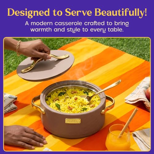 Image of SELVEL Leatherite Insulated Casserole 1700 ML, Brown