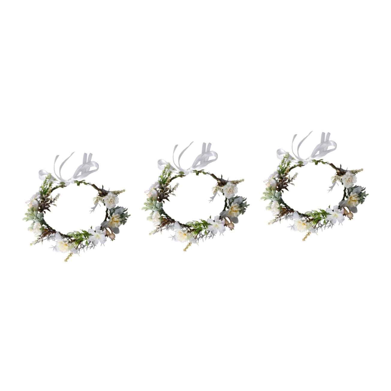 MAGICLULU 3piezas Diadema De Flores Artificiales Para Fotografía Tocado Nupcial Para Novias y Accesorio y Cómodo Para y Celebraciones