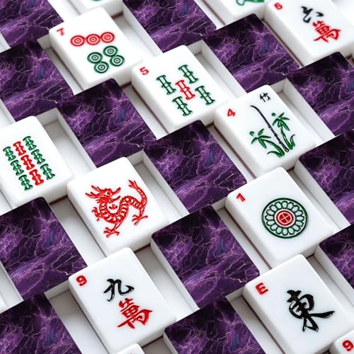 Juego de Mahjong Americano con 166 fichas acrílicas miniatura 4