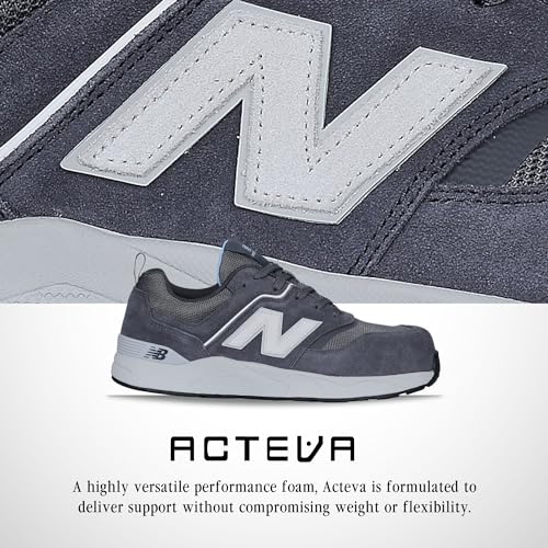 New Balance Women's Composite Toe Elite Lite EH Industrial Shoe, Magnet Whispy Blue, 7 Wide