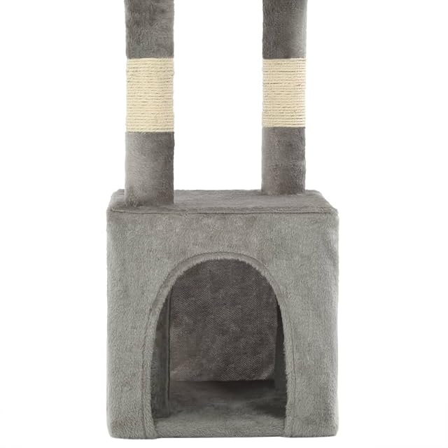 Foto 5 de 7 de vidaXL Rascador para Gatos con Postes rascadores de sisal 109 cm Gris