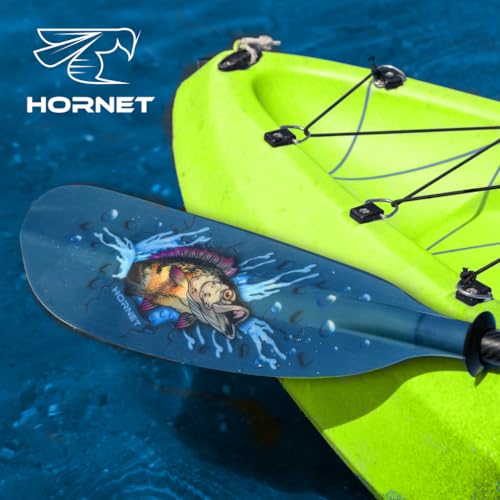 Image of Hornet Watersports Fiberglass Kayak Paddle for Adults- Ideal for Touring, Fishing and Boating- 90.5 inches / 230CM Adjustable with Carbon Fiber Shaft- Kayak Oars Kayaking Equipment