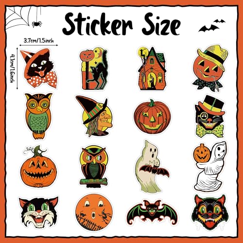 L1rabe Halloween Vintage Sticker Rolls - 1000Pcs Self-Adhesive Stickers - image 2