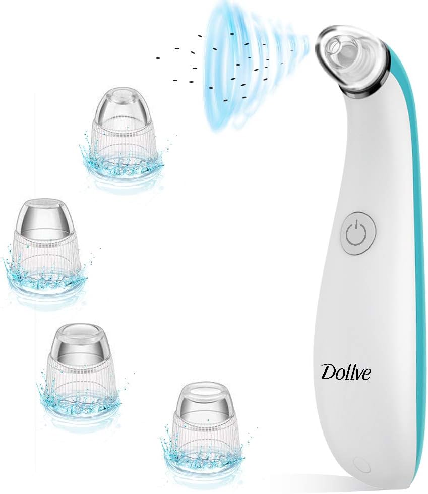 Blackhead Remover Electric Facial Pore Cleaner with 4 Changeable Functional Probes - Rechargeable Blackhead Suction Extractor Tool for men &women (Blue)