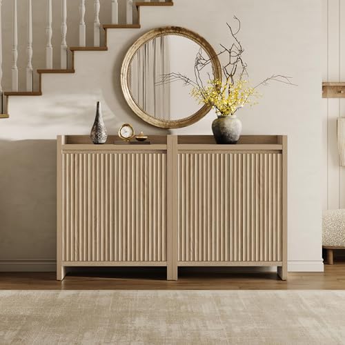 Image of SICOTAS Fluted Shoe Storage Cabinet for Entryway with Adjustable Shelves | 6-Tier Shoe Rack 24-Pair Shoes Organizer