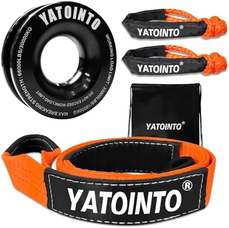 YATOINTO Snatch Block Ring, Soft Shackle 1/2'' and Recovery Ring,...