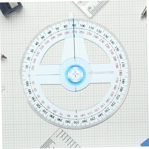 Juego 6 reglas plásticas con transportador giratorio para medición miniatura 7