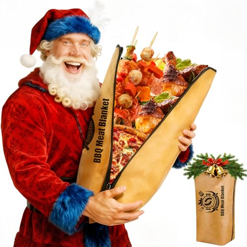BBQ Blanket for Resting Meat,Smoker Meat Resting Blanket, 18 inch Reusable Grilling Meat Insulated Resting Bag with Wide Mouth for Large Pork Shoulders Brisket Turkeys,Gifts for Men