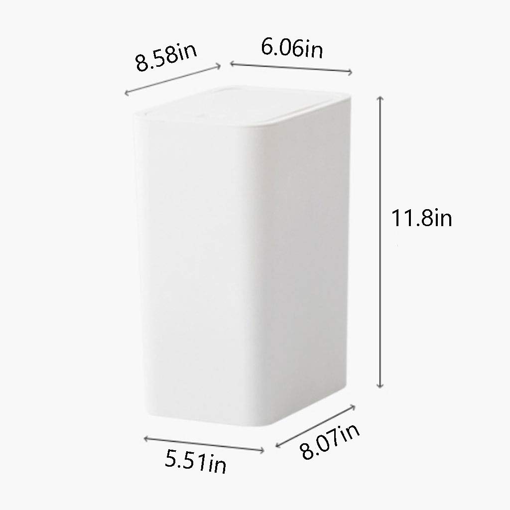Kosz na śmieci Sturdy Plastic Case,small Office Box Made Of Durable Plastic,practical Storage Box,bathroom Living Room,kitchen Or Children's Room,white L Trash Can do segregacji śmieci