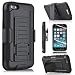 iPhone 4 Case, iPhone 4S Case, Starshop [Heavy Duty] Dual Layers Kickstand Case With [Premium Screen Protector Included] and Locking Belt Clip (Black)