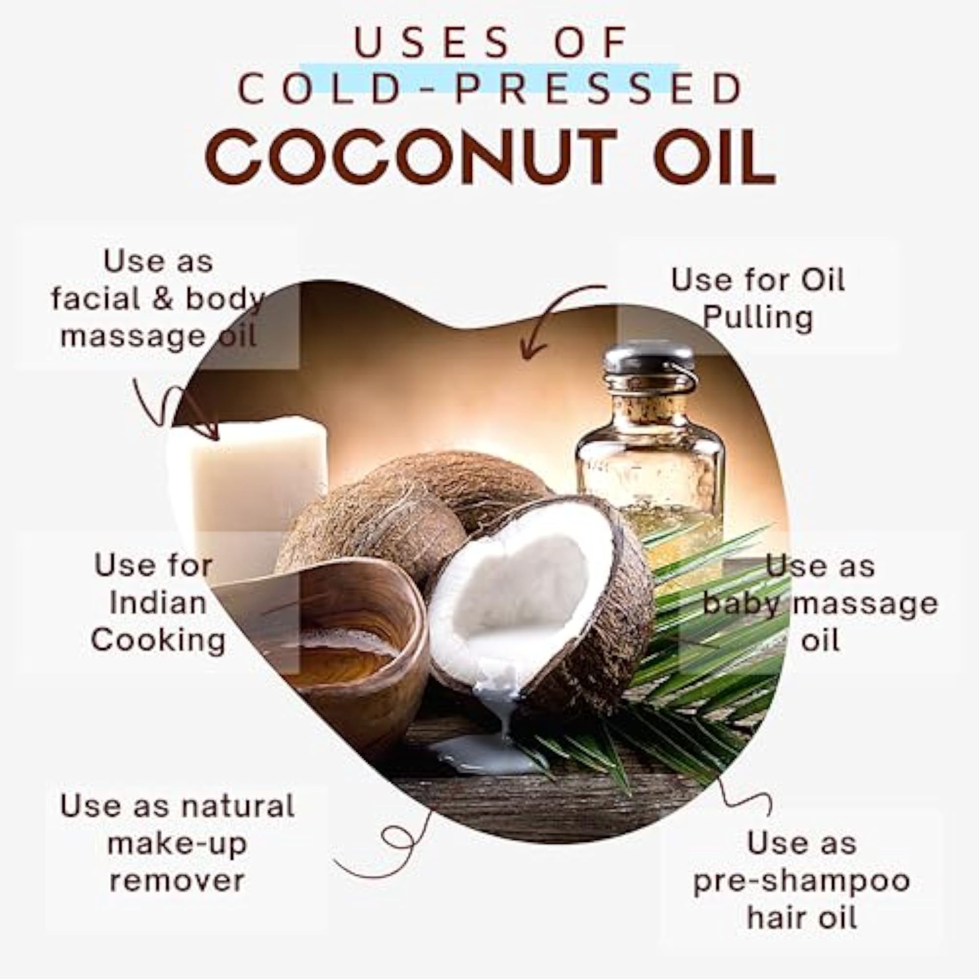 Cold Pressed Coconut Oil for Hair and Skin, 200ml