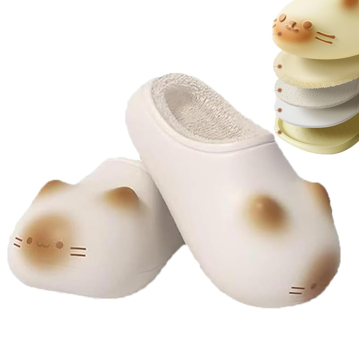 Cat Paw Print Shoe, 2026 Cat Paws Footprints Fluffy Plush Fleece Height Increase Slippers, Winter Non-slip House Shoes