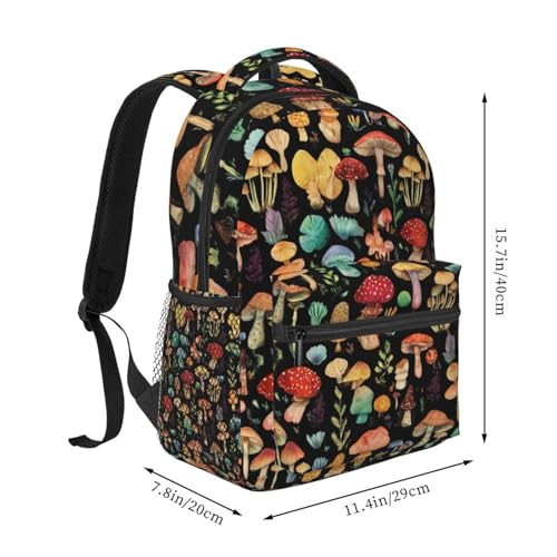 Cute Mushroom Backpack for Men Women,Casual Travel Hiking Camping Backpacks Lightweight Bookbag2