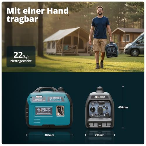 Könner & Söhnen 3100 W – Gas/Benzin Notstromaggregat KS 3100iG - 4