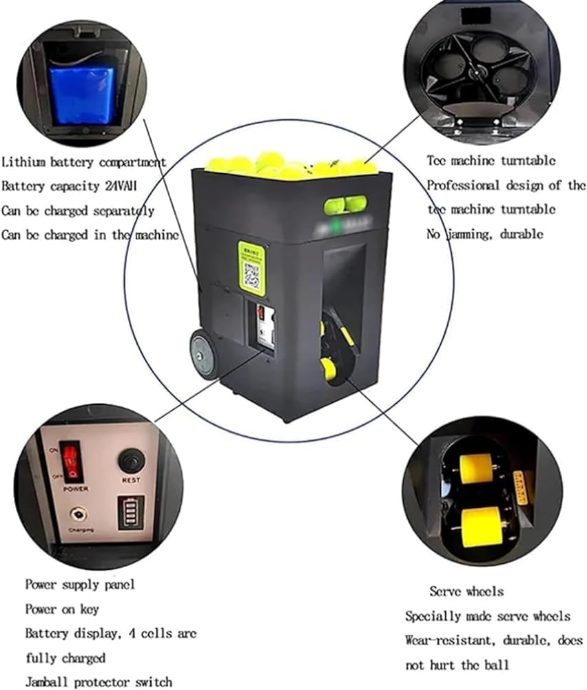 Máquina portátil de pelotas de tenis con taladros preprogramados y personalizados, modos de entrenamiento completos para principiantes en solitario, equipo deportivo