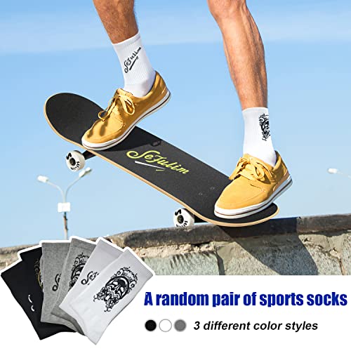 Image of 31 x 8 Inch Complete Skateboard 7 Layer Canadian Maple Double Kick Deck Concave Cruiser Trick Skateboard for Boys Girls Teens Adults Beginner