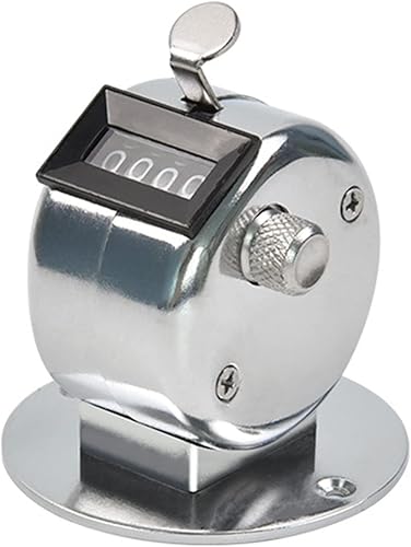 Miniatura 3 de Mini número de metal mano contador de mano con soporte base para personas de deportes, estadísticas, calidad de fila, hecho a mano, contador clicker