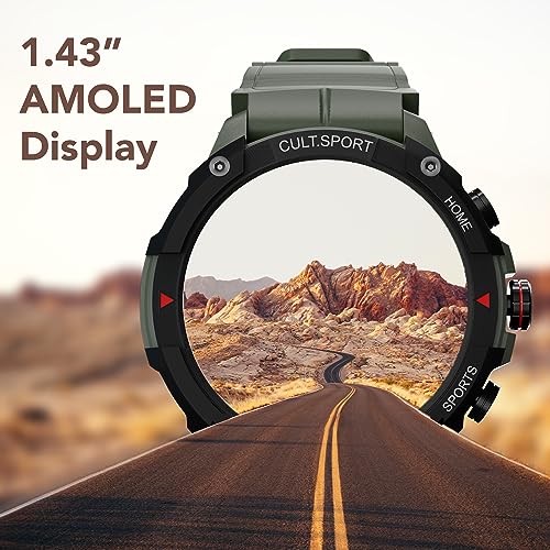 Image of CULTSPORT Ranger XR 1.43 inch AMOLED Smartwatch,Outdoor Rugged Smartwatch for Men, 850 NITS, Always On Display, Bluetooth Calling, 420mAh Battery, Sports Recognition, Health Tracking, Round Digital Watch