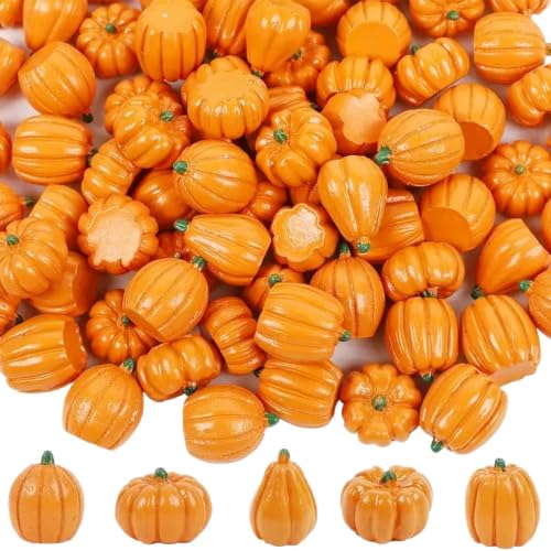 Calabazas para decorar centros de mesa artificiales para el hogar en pack de 50 piezas 7