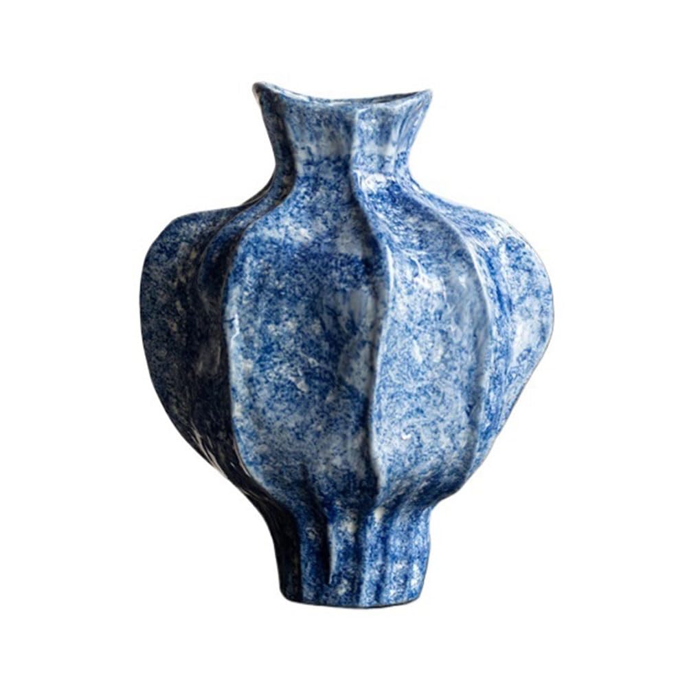 GEK208130 Vases for Flowers Vintage Handmade Hammered Texture Ceramic Vase Wabi sabi style Irregular Flower Vessel Decor Home Decorative Vase