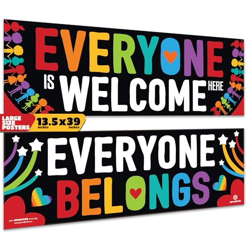 Image of Sproutbrite 2 Pack 13.5 inch x 39 inch Welcome Posters for Classroom