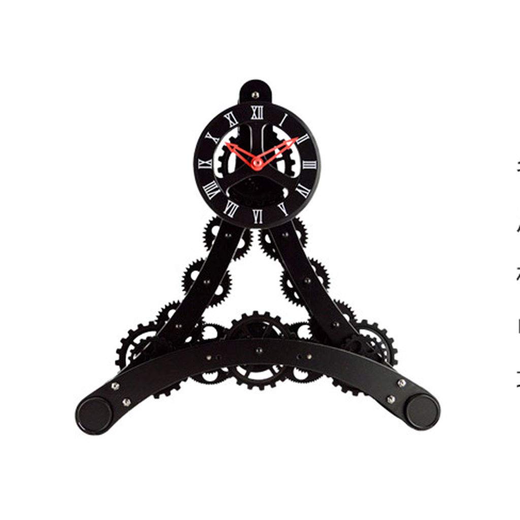 Buy Table Clock Eiffel Tower Clock Gear Rotating Frame Quartz