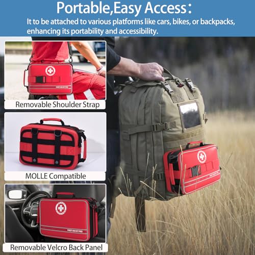 Comprehensive First Aid Kit For Home, Premium Emergency Trauma Kits with Shoulder Strap for Car Camping Gear, Waterproof Survival Kit, Home Essentials, Outdoor Emergency Medical Supplies -324 Piece - Image 6