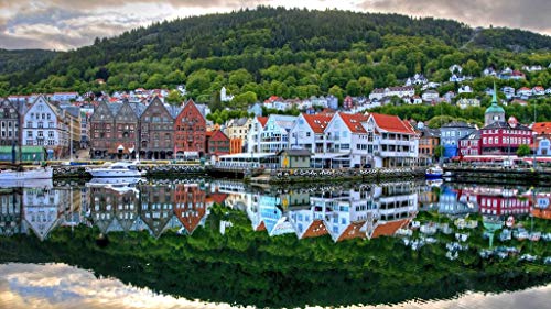 Preisvergleich Produktbild leafgame Holz Puzzle für Kinder 1000 Teile Großartige Familienaktivitäten für Erwachsene Puzzlespiel - Stadt Am Fluss