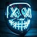 Produktbild Balinco LED Purge Maske mit 3 Blitzmodi - perfekt geeignet als Techno DJ | Halloween | Karneval | Fasching als Ergänzung zum Horror Kostüm (Türkis)