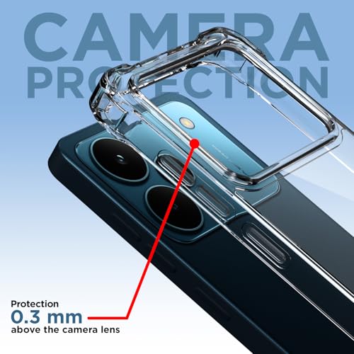 Image of Outlouders Back Cover for Realme P4 Pro 5G Clear Transparent PC + TPU Bumper Case with Raised Edges for Shockproof Protection (Transparent)