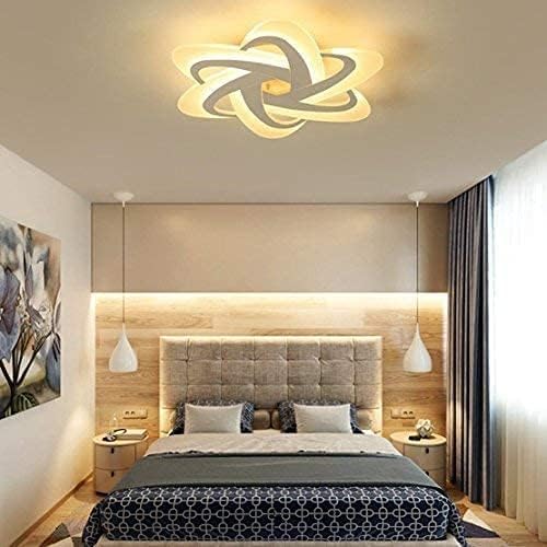 YiiNaio Creatieve led-plafondlamp, slaapkamerlamp, woonkamerlamp met afstandsbediening, modern bloemendesign, lamp van metaal en acryl, decoratieve plafondlamp, dimbaar, voor keuken, kinderkamer, werkkamer,