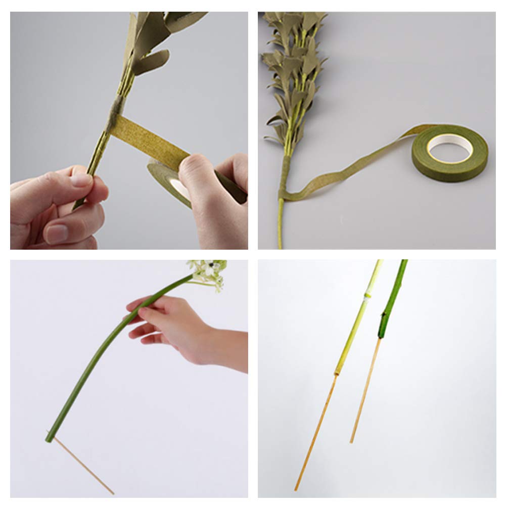 WANDIC 51 Stück Ikebana Schale Japanisch Set, Runde Blumenhalterungen, Keramik Blumentopf, Kenzan Nadel Reinigungsstift & Rechen, Blumenstiele und Blumenband für Blumenarrangements und Kunst