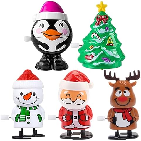 5 Pack Christmas Wind Up Toys, Christmas Stocking Stuffers Toys Assortment for Kids Christmas Party Favor Supply Accessories Cover