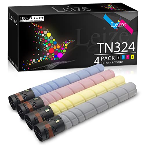 Image of Leize Compatible TN324 Toner Cartridge Replacement for Konica Minolta Bizhub C258 C308 C368 Series Black 27,000 & Color 25,000 Pages 4-Pack(Black+Cyan+Magenta+Yellow)
