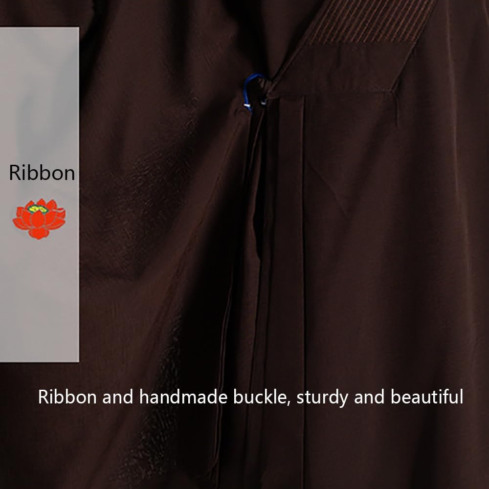 Women's Men's Monk Robe Traditional Buddhist Meditation Monk Clothes Loose Comfortable Prayer Outfit