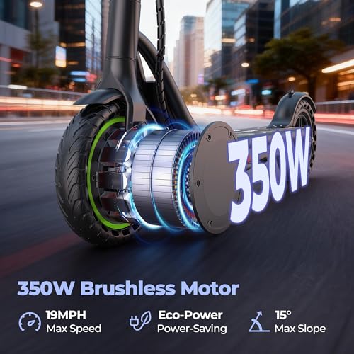 Foldable Electric Scooter for Adults, 350W/500W Motor, Up to 22 MPH, 8.5″/10″/14″ Tires, 15‑31 Miles Range, Dual Brakes E Scooter with Seat & Bag