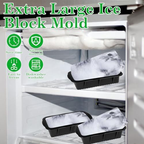 3 Stück Extra Große Eisblock-Form Silikon Eisblockformen für Eisbad zur Herstellung von 2,5 KG Eisblöcken Wiederverwendbare Eisblock Form XXL für Camping Angeln Eisbaden
