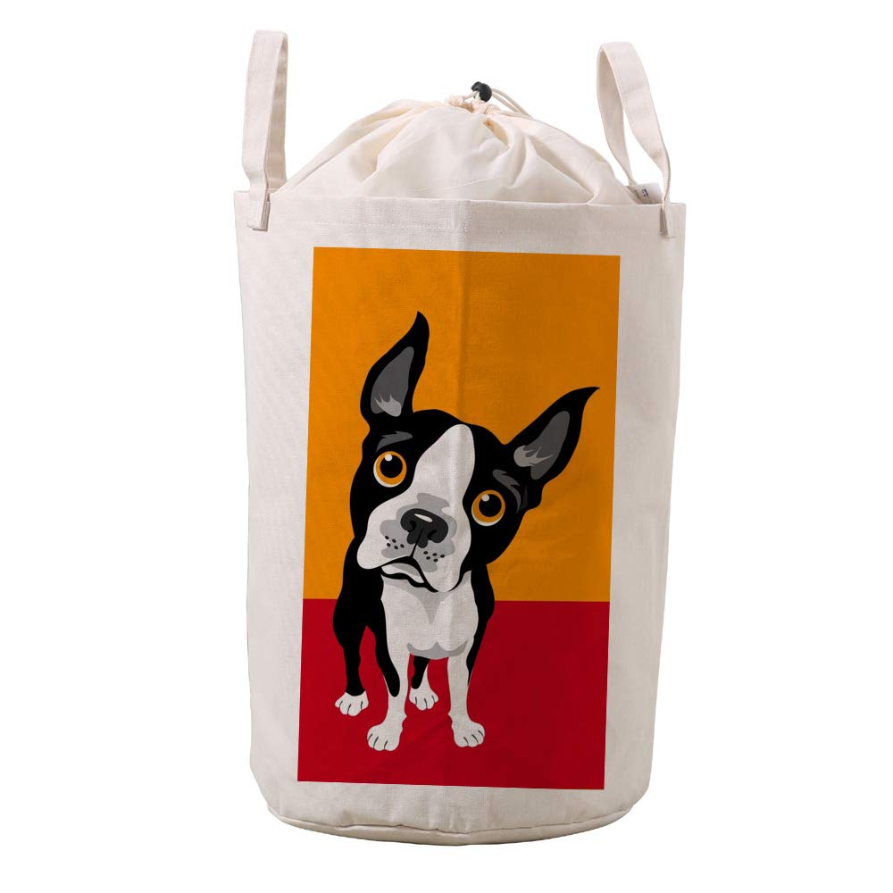 Bolsa de ropa de baño de lino para evitar humedad con cordón Boston Terrier