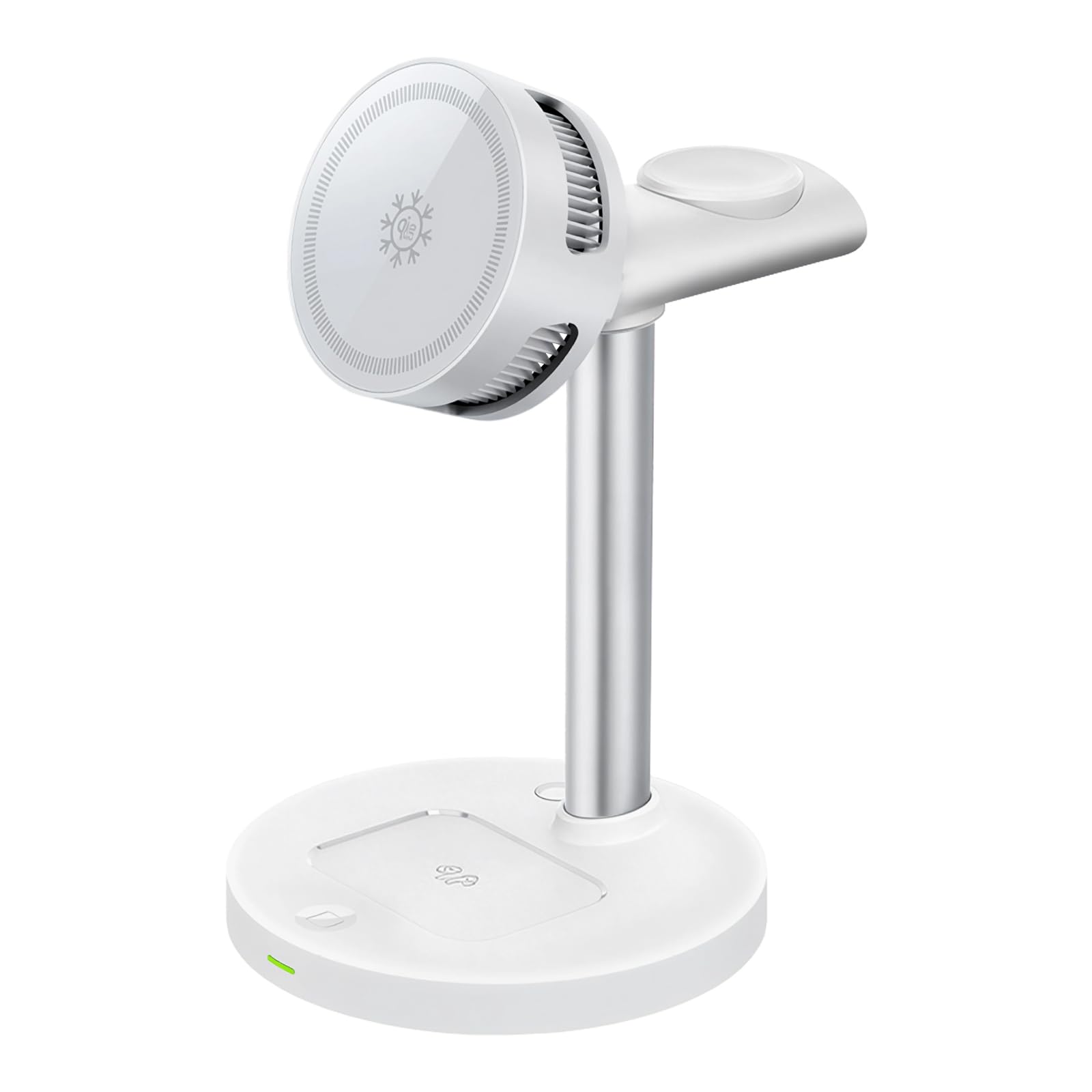 Caricatore magnetico 3 in 1, Qi 2.2, 25 W, ricarica rapida, raffreddamento a semiconduttore, per cellulare, auricolari, smartwatch, portatile, scrivania, casa, ufficio, bianco