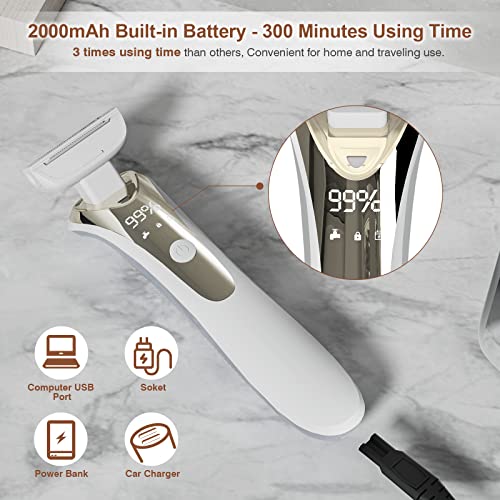 Damenrasierer Elektrisch, 2022 Aktualisiert Rasierer Damen Wiederaufladbarer Bikini-Trimmer für Frauenhaar, 15° Flexibler Kopf Nass Trocken Nutzung, Zusätzlicher Rasierkopf Enthalten - Image 7