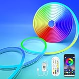 Cattlite Neon Light Strip,12V Smart Neon Strip Light,16.4ft RGB Neon LED Strip Lights with Remote Co
