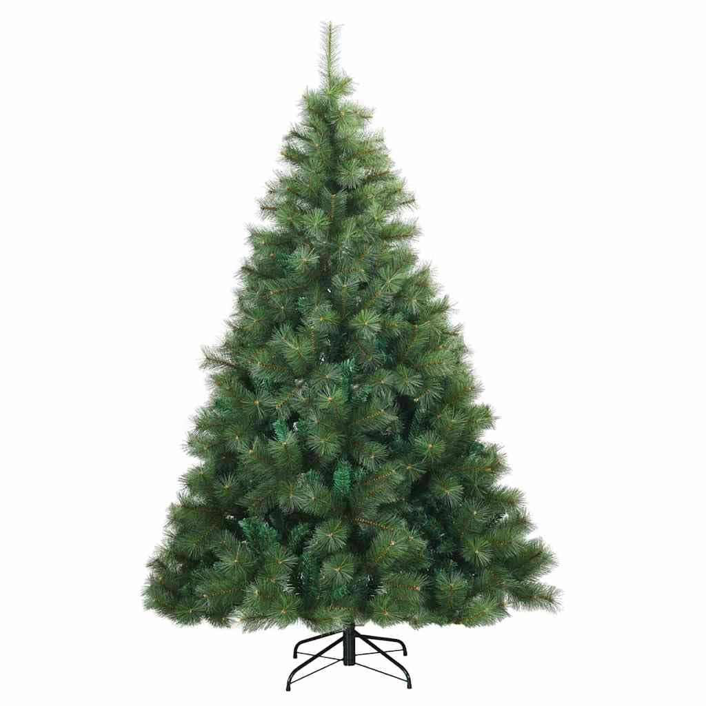 Árbol de Navidad Artificial Verde 180 cm | Ramas Articuladas de PVC, Base de Hierro Plegable, Moderno Minimalista, Interior y Exterior