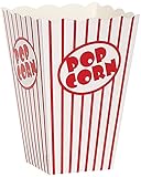 Unique Industries Red and White Striped Popcorn Boxes-6" x 4.25", 10 Pcs