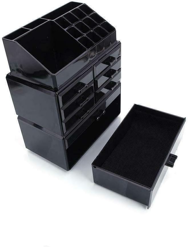 LKOP 8 Drawers Nail Polish Organizer Display Cosmetic Space Saving Storage Case Black Cosmetic-display-cases Makeup organizer Bathroom organizer Makeup bag Storage cabinet Bathroom storage Makeu