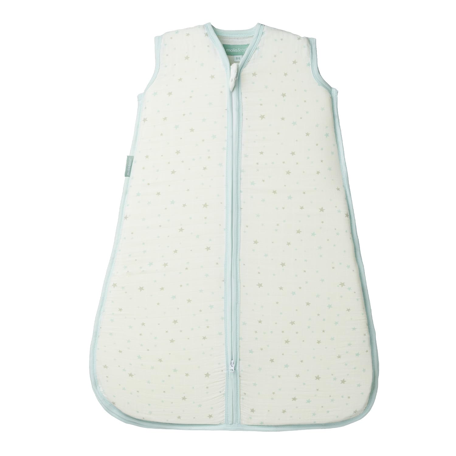 molis&co. Gigoteuse pour bébé 100% coton. 0.4 TOG. 0 à 6 Mois. Idéal pour l’été. Blue Sky – Bleu. Douceur et fraîcheur dans une seule couche de tissu.